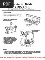 Singer 457U15, U125, U135, U140 Operator's Guide