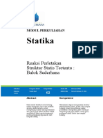 Reaksi Perletakan Struktur Statis Tertentu Balok Web View2 Idealisasi