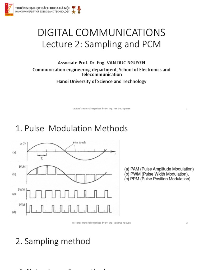Digital Communications: Lecture 2: Sampling and PCM | PDF | Algorithms ...