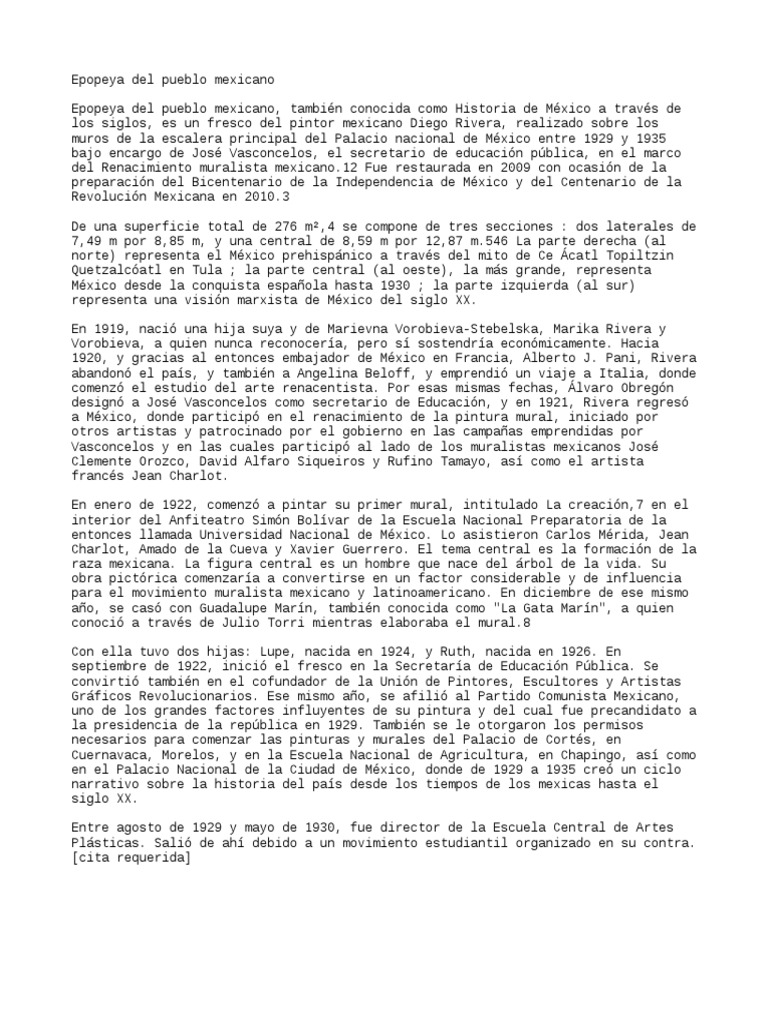 Epopeya Del Pueblo Mexicano Pdf México Pinturas