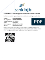 Terima Kasih Telah Menggunakan Layanan E-Form Bank BJB: Produk: Giro Perorangan No. Registrasi: DJG201207000092