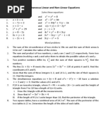 HO Simultaneous Linear and Non Linear Equation