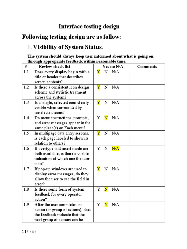 3.interface Design Testing (Heuristics) | PDF | Menu (Computing) | Icon ...