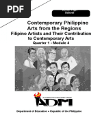 SHS12 - CPAR - Q1 - Mod4 - Contemporary Philippine Arts From The Regions Filipino Artists and Their Contribution To Contemporary Arts - v3