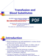 Blood Transfusion and Blood Substitutes: The Fifth Toronto Critical Care Medicine Symposium Day 1 - October 26, 2000