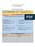 Understanding by Design (UBD) Title of The Unit: Subject/Source: Topic/Lesson: Grade: Designer (S Stage 1: Desired Results