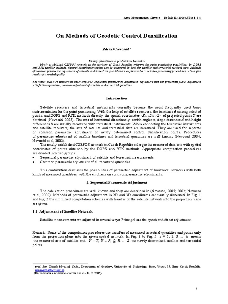 Fgeodetic Control Densification | PDF | Geodesy | Global Positioning System