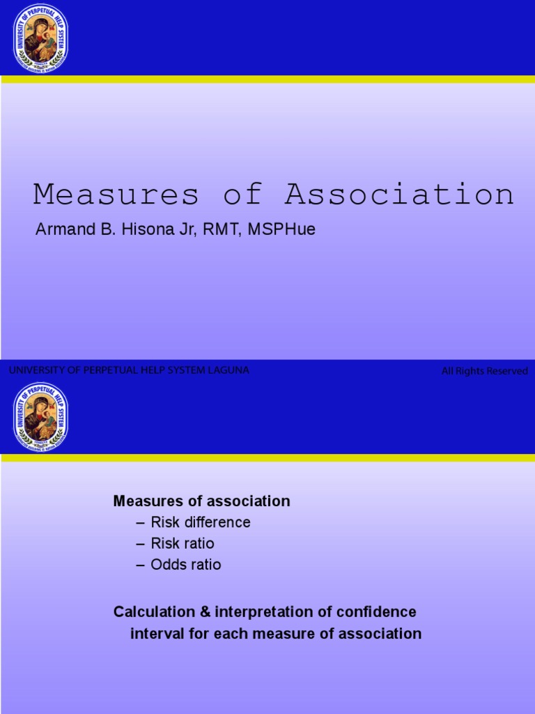 Bioepi Lesson 7 Measures Of Association Odds Ratio Relative Risk