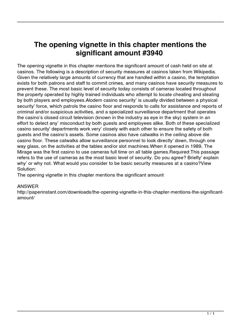 The Opening Vignette in This Chapter Mentions The Significant Amount ...