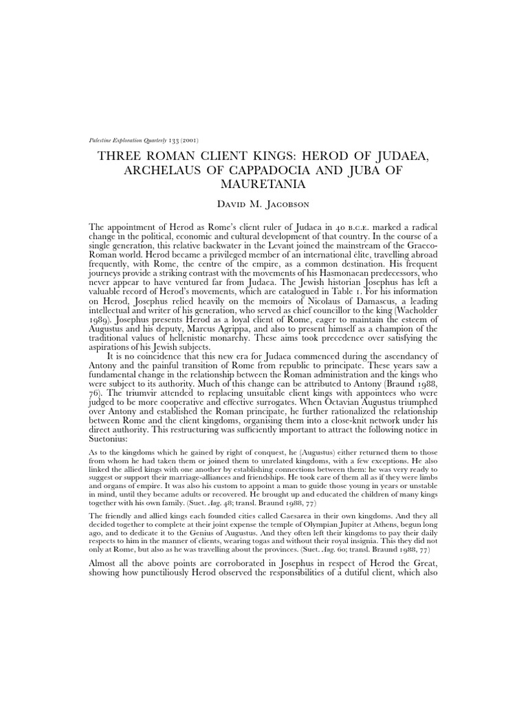 Three Roman Client Kings Herod of Judaea | PDF | Herod The Great ...