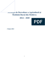 Strategia de Dezvoltare A Agriculturii Și Mediului Rural Din Moldova 2014 - 2020