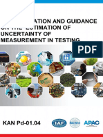 KAN Pd-01.04 Interpretation n Guidance on Estimation Uncertainty Measurement in Testing