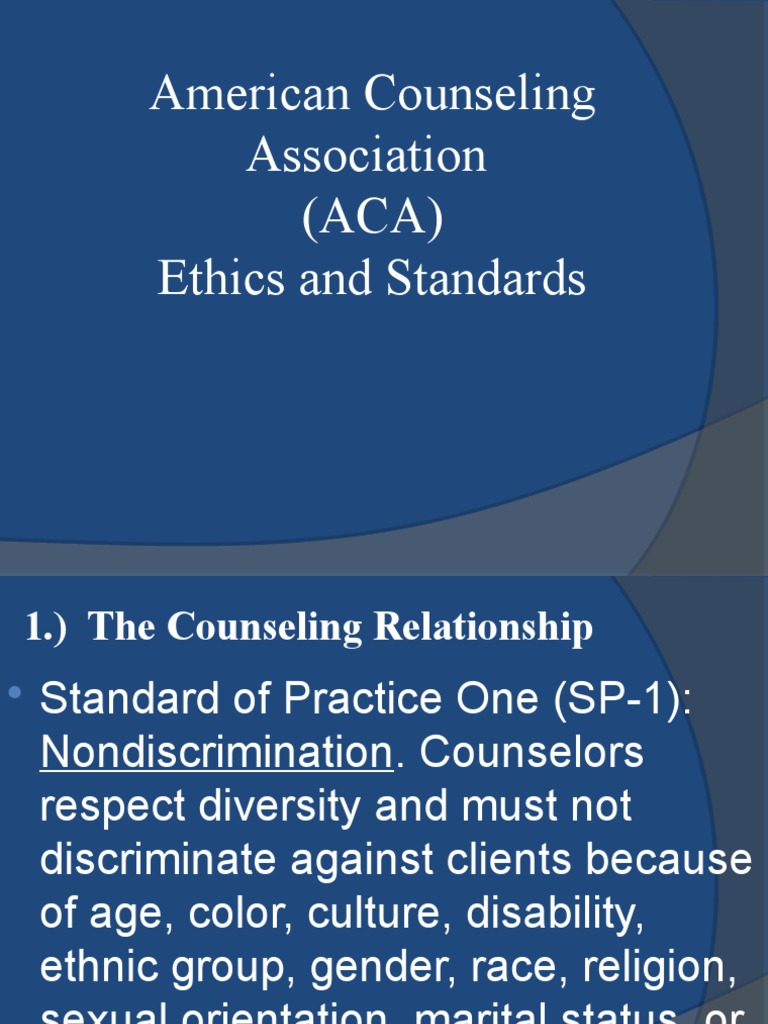 Code of EthicsAmerican Counseling Association PDF Confidentiality