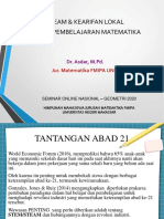 Dr. Asdar, M.Pd. - STEAM & Kearifan Lokal Dalam Pembelajaran Matematika