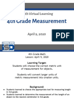 4th Grade Math Lesson on Metric Measurement