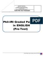 Graded Passages in English Pretest