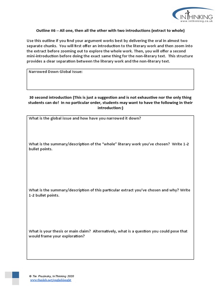 © Tim Pruzinsky, Inthinking 2020 WWW - Englishalanglit-Inthinking - Co ...