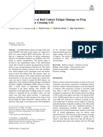 Experimental Analysis of Rail Contact Fatigue Damage On Frog Rail of Fixed Common Crossing 1:12