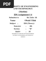IDS Assignment # 4 Name Obaid Ullah: University of Engineering and Technology (Mardan)