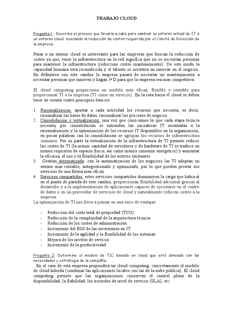 Estrategias para Migrar a la Nube Cloud | PDF | Computación en la nube ...
