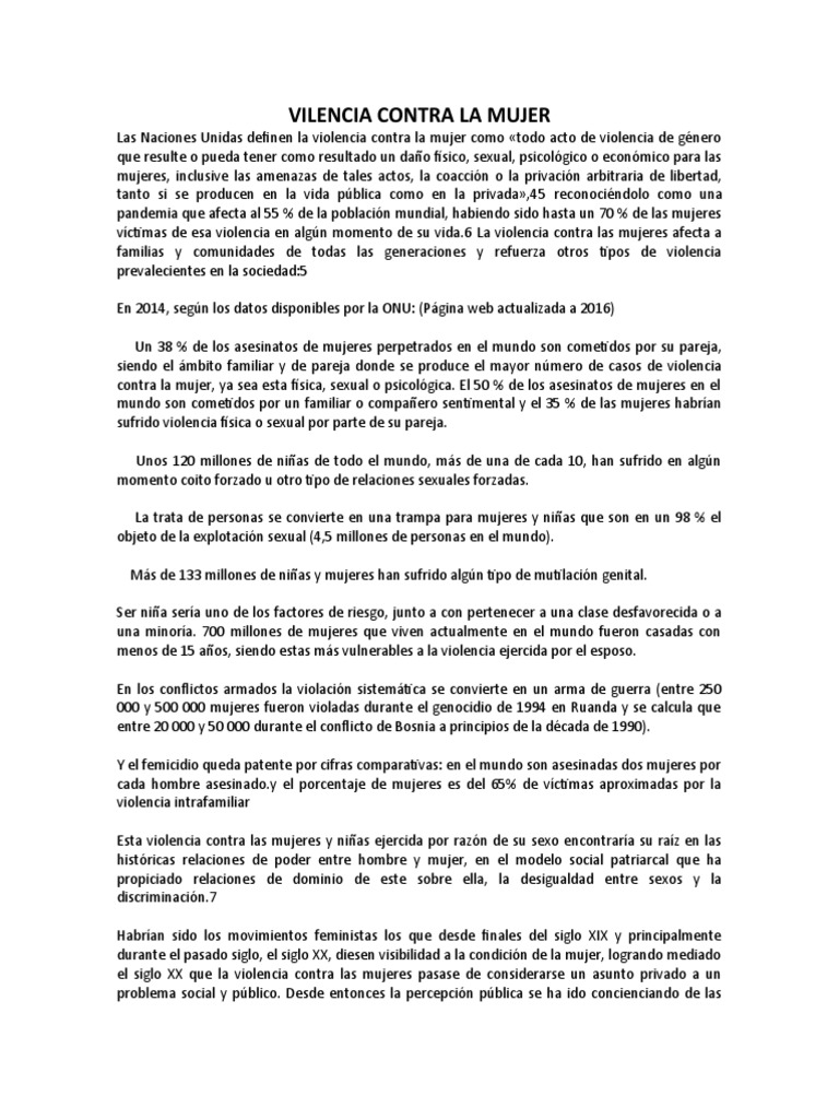 Vilencia Contra La Mujer | PDF | La violencia contra las mujeres | Agresión