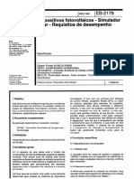 NBR EB 02179 - Dispositivos fotovoltaicos – Simulador solar - Requisitos de desempenho