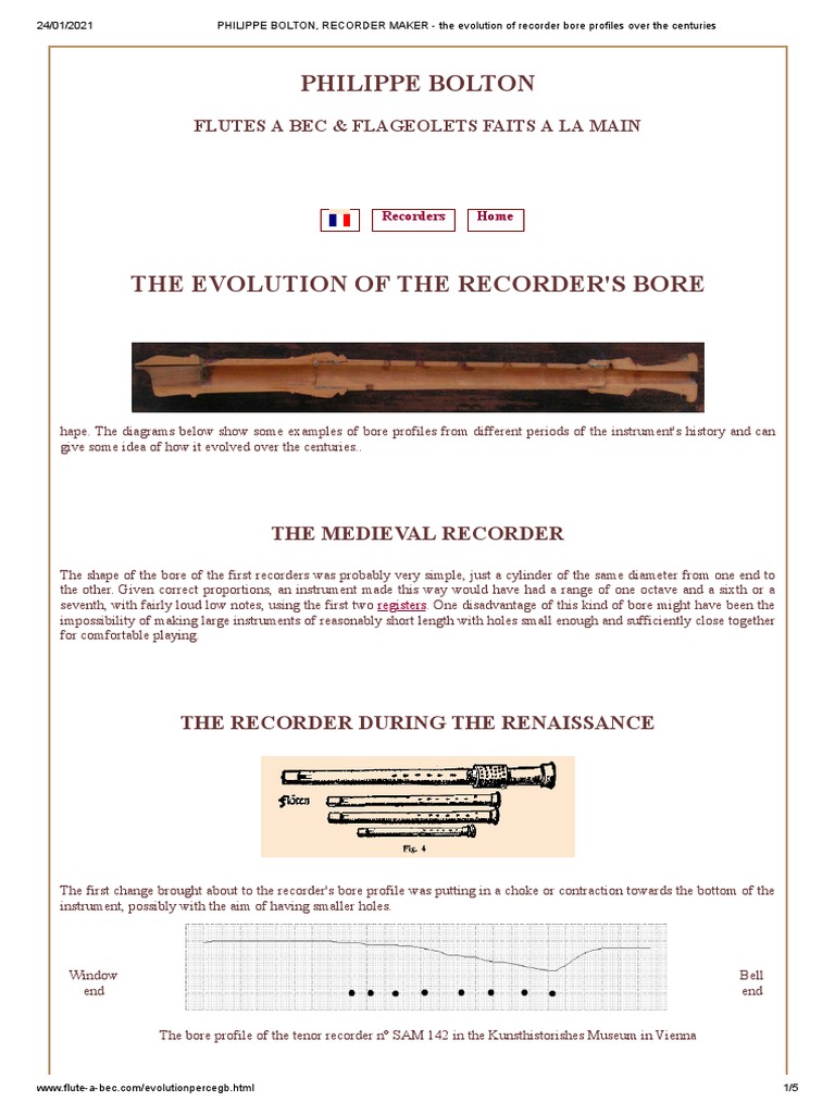 Evolution of Recorder Bore Profiles | PDF | Recorder (Musical ...