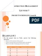 Onstruction Anagement Ecture: Project Scheduling (Cont'D)