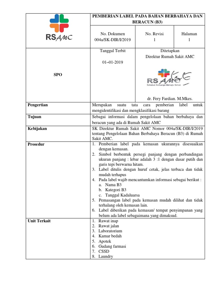 Contoh Label Bahan Berbahaya B3 | PDF