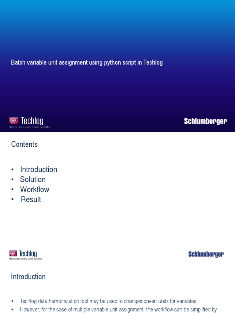 Batch Variable Unit Assignment Using Python Script in Techlog | PDF