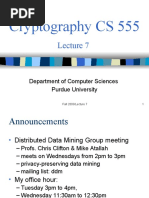 Cryptography CS 555: Department of Computer Sciences Purdue University