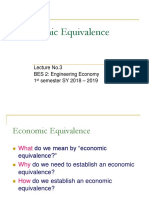 Economic Equivalence: Lecture No.3 BES 2: Engineering Economy 1 Semester SY 2018 - 2019