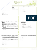 Sınıf Kazanım Testi Gönül Coğrafyası 2 PDF