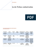 Lista de Folias cadastradas no IPEH