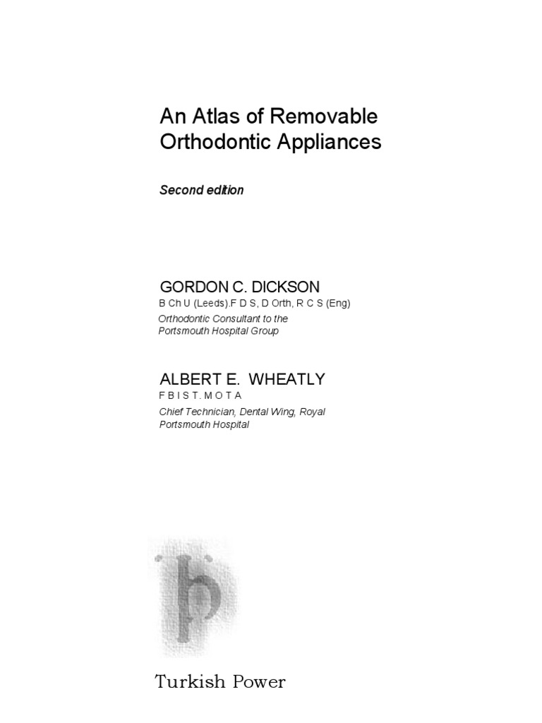 Atlas of Removable Orthodontic Appliances PDF Tooth Dentistry