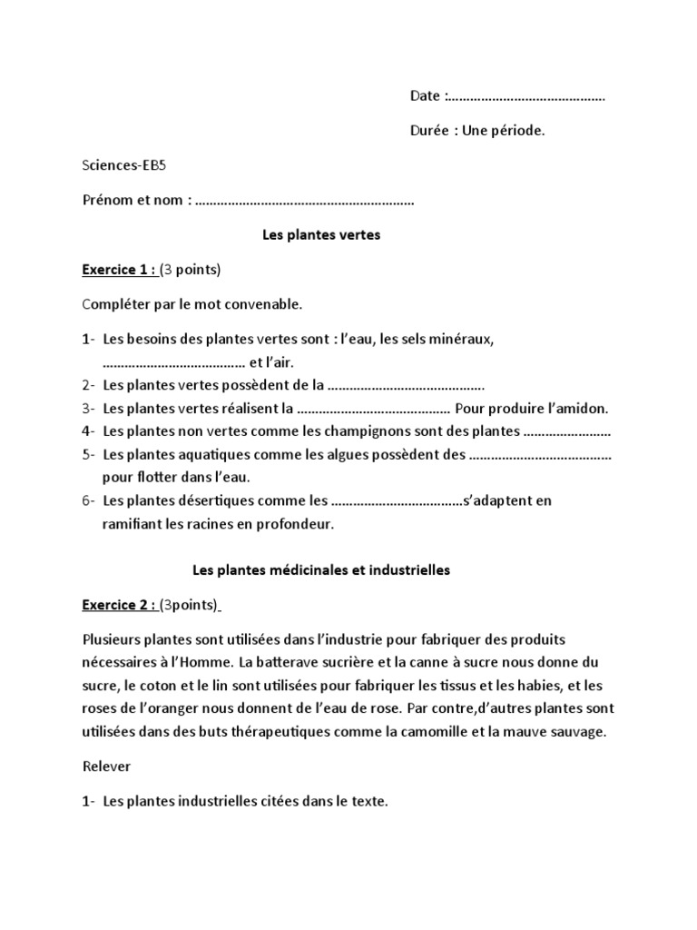 Exercice 5eme Svt Nutrition Des Vegetaux Pdf Eb5 Plantes Adaptations Des Animaux Chaine Alimentaire | PDF | Tractus  gastro-intestinal | Plantes