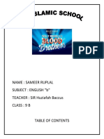 Name: Sameer Ruplal Subject: English "B" TEACHER: SIR Huziafah Baccus Class: 9 B