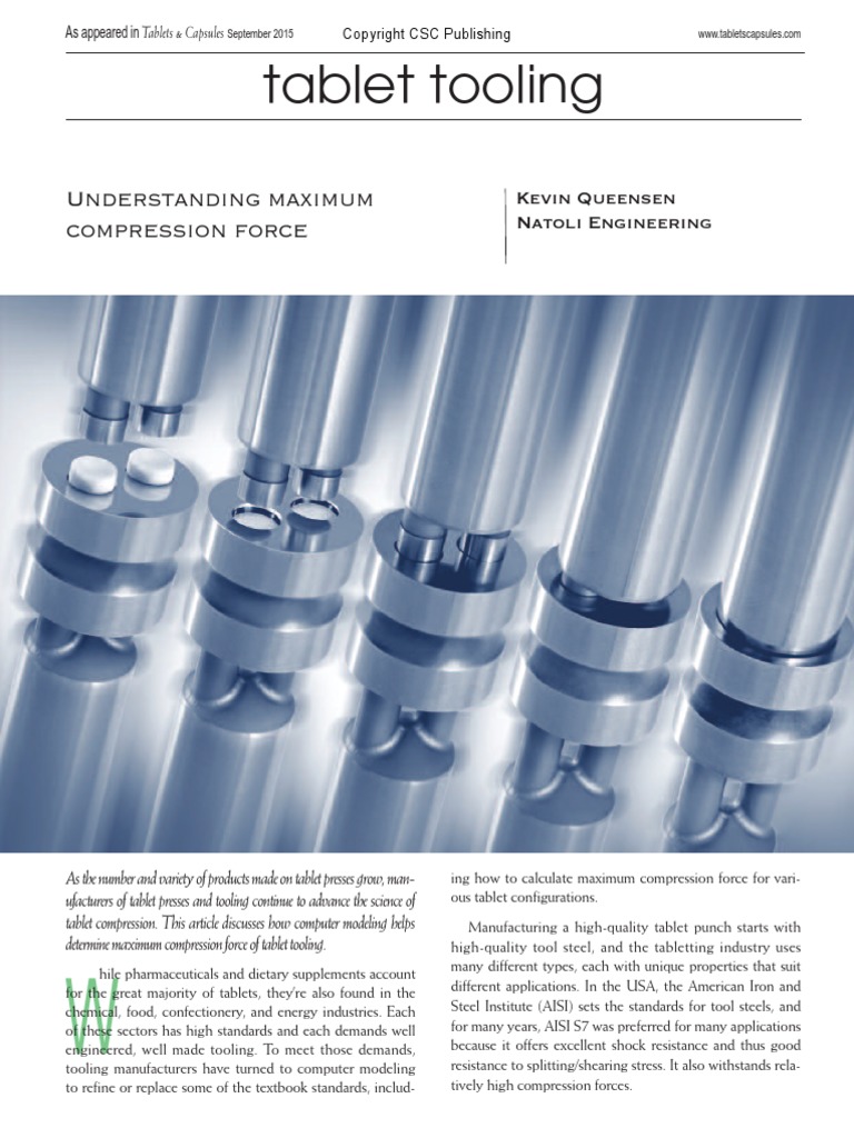 Tablet Tooling: Understanding Maximum Compression Force | PDF ...