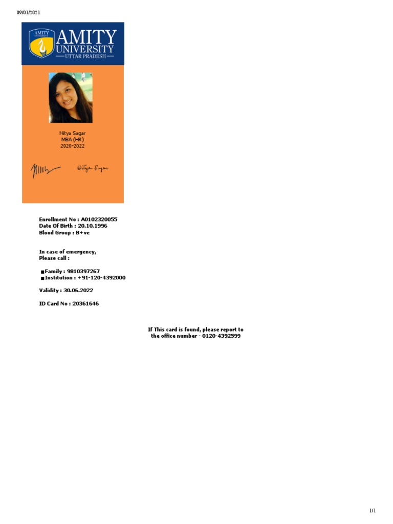 Mba Id Card
