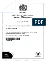 D&A: 16032009 Certificate of Incorporation 