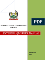External Qms User Manual: Kenya National Examinations Council