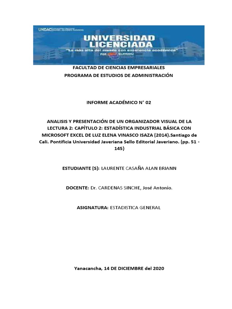 Actividad N°2 - (Laurente Casaña Alan Briann) ) | PDF | Estadísticas ...