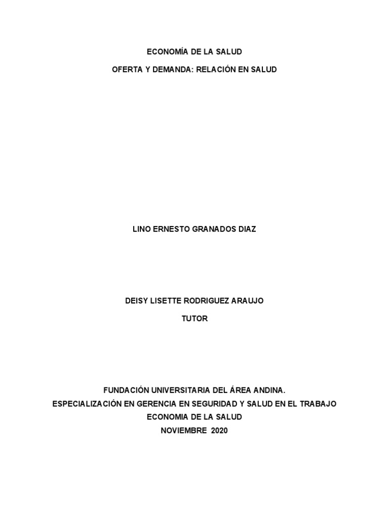 Oferta y Demanda en Salud en Colombia | PDF | Business | Médico de ...