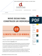 NOVE DICAS PARA CONSTRUIR UM MEMORIAL _ Dra. Andreza Lopes - Coach _ Mentora _ Terapeuta
