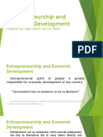 Entrepreneurship and Economic Development: Prepared By: Engr. Alexis John M. Rubio