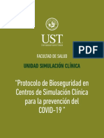 Protocolo de Bioseguridad en Centros de Simulacion Clinica para La Prevencion Del Covid 19