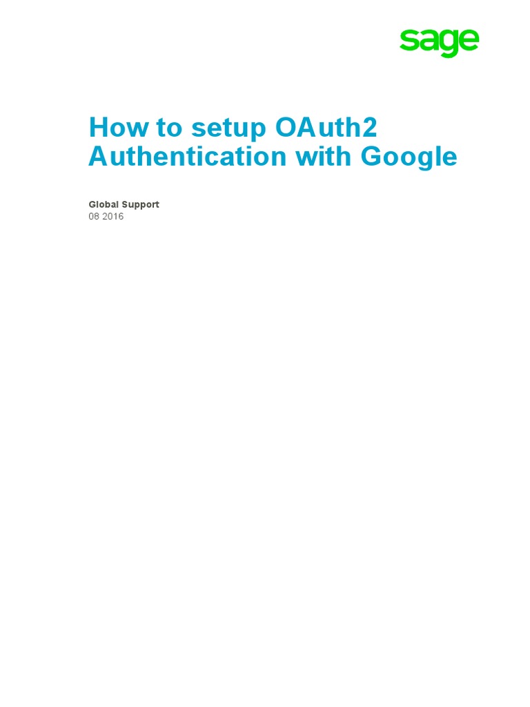 How To Setup Oauth2 Authentication With Google: Global Support | PDF ...