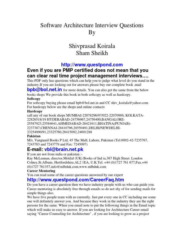 Software Architecture Interview Questions | PDF | Class (Computer ...