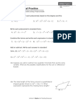 Additional Practice: Adding and Subtracting Polynomials