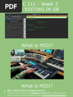 MTEC 111 - Week 3 MIDI BASICS MIDI EDITING IN GB